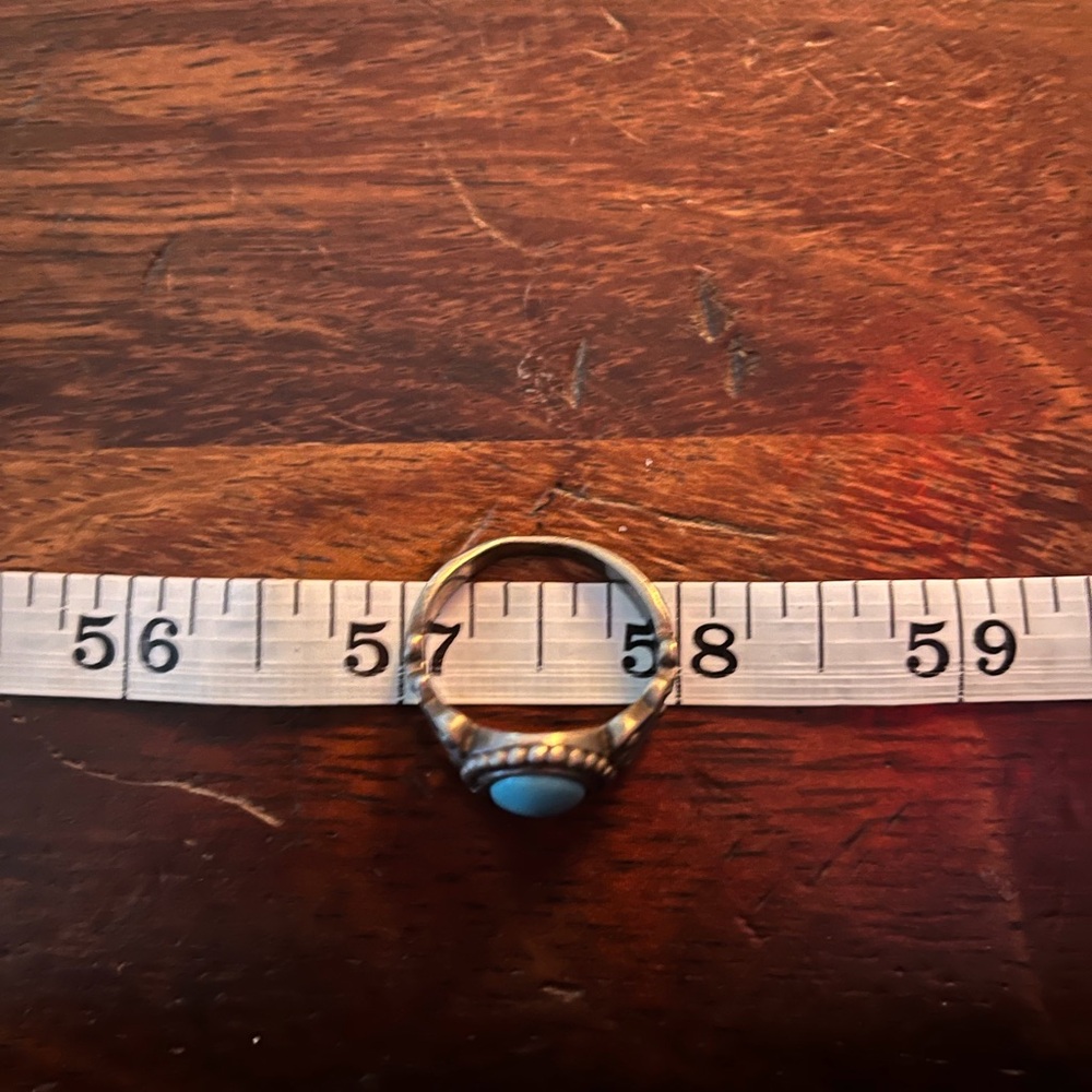 Vintage 925QT silver turquoise ring size 8 - Picture 8 of 8